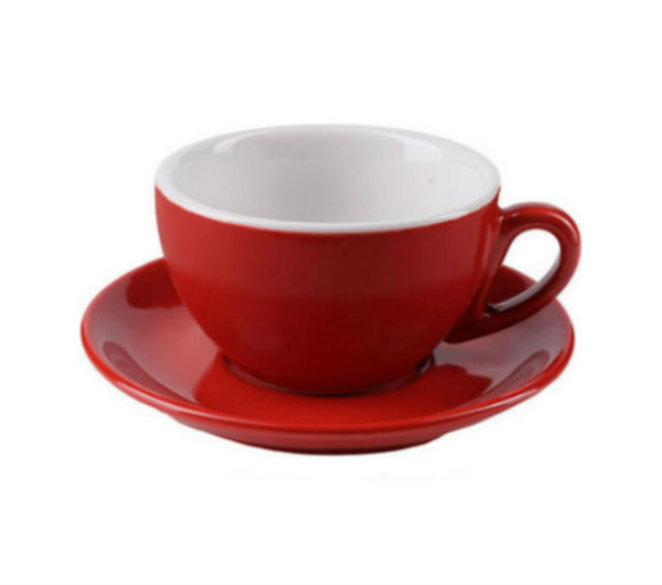 "MILANO" Cappuccino Cups (IPA) 204ml - red
